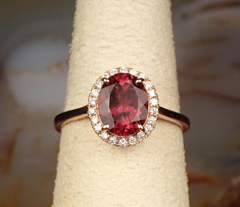 RUBELLITE TOURMALINE AND DIAMOND