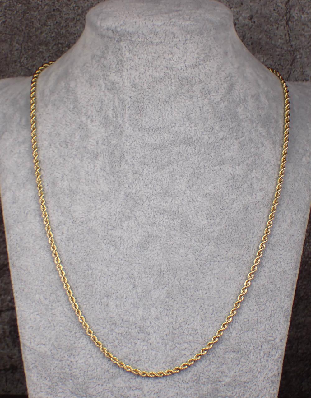 FOURTEEN KARAT YELLOW GOLD ROPE 341b04