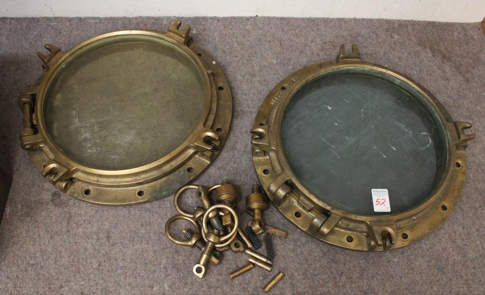 A PAIR OF BRASS MARITIME PORTHOLESA