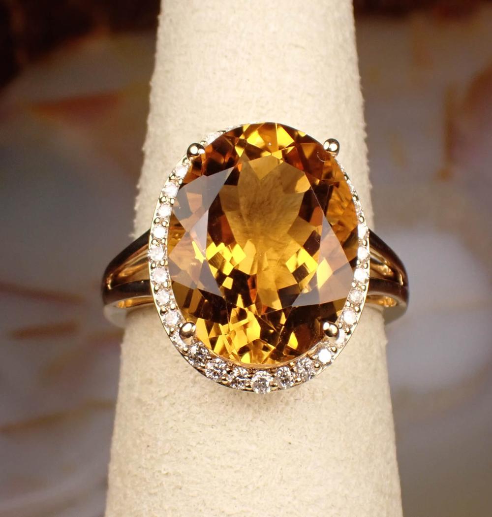 CITRINE DIAMOND AND FOURTEEN KARAT 341b98