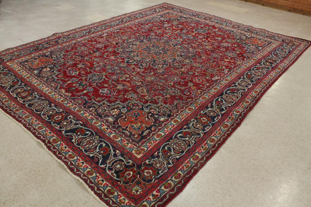 HAND KNOTTED PERSIAN MASHAD CARPETHAND 341ba0