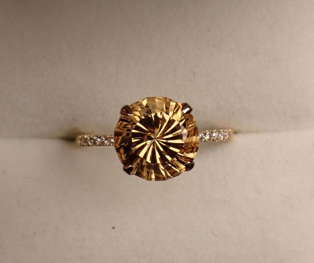 SMOKY CITRINE DIAMOND AND GOLD 341c14