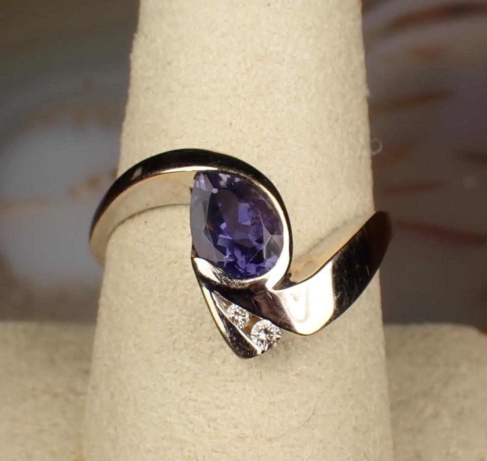 IOLITE, DIAMOND AND FOURTEEN KARAT