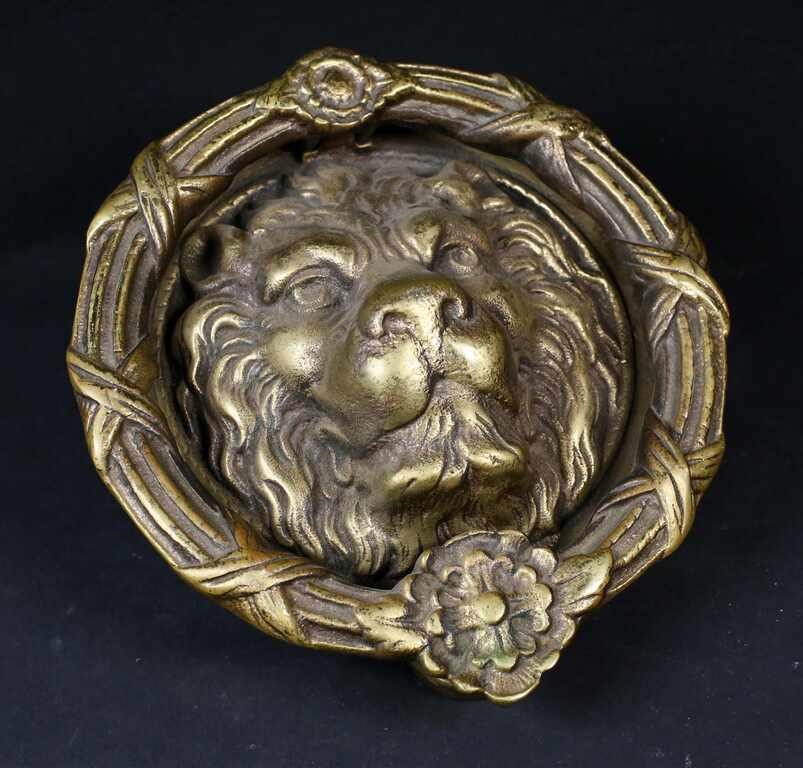 BRONZE GILDED LION HEAD DOOR KNOCKERGilt