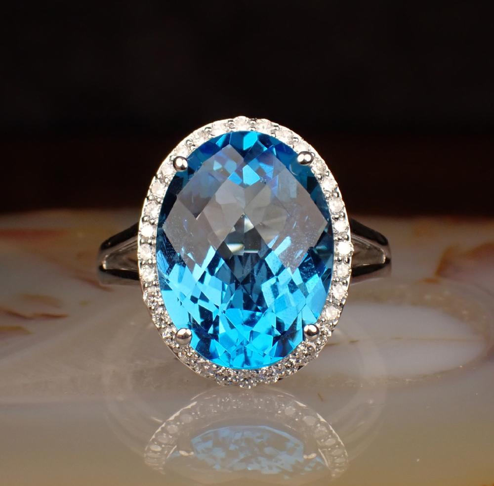 BLUE TOPAZ DIAMOND AND FOURTEEN 341d6e