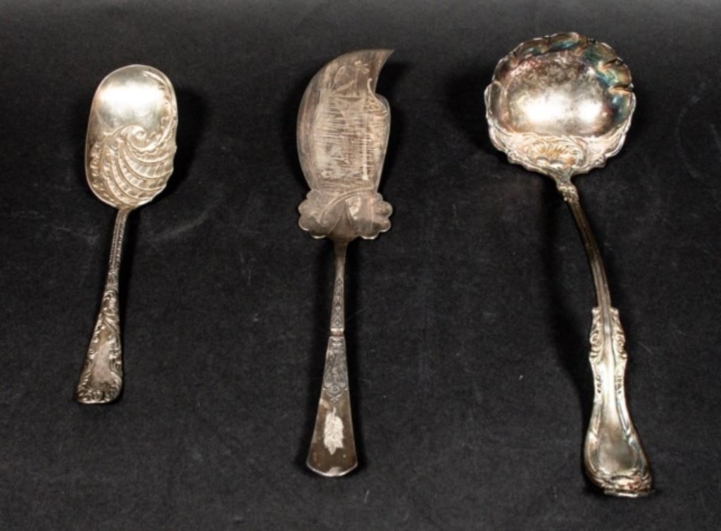 3 ORNATE 20TH CENTURY SILVER PLATE