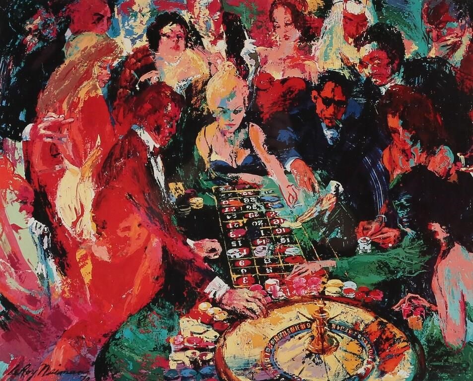 LEROY NEIMAN PRINT ROULETTE TABLE 341da0