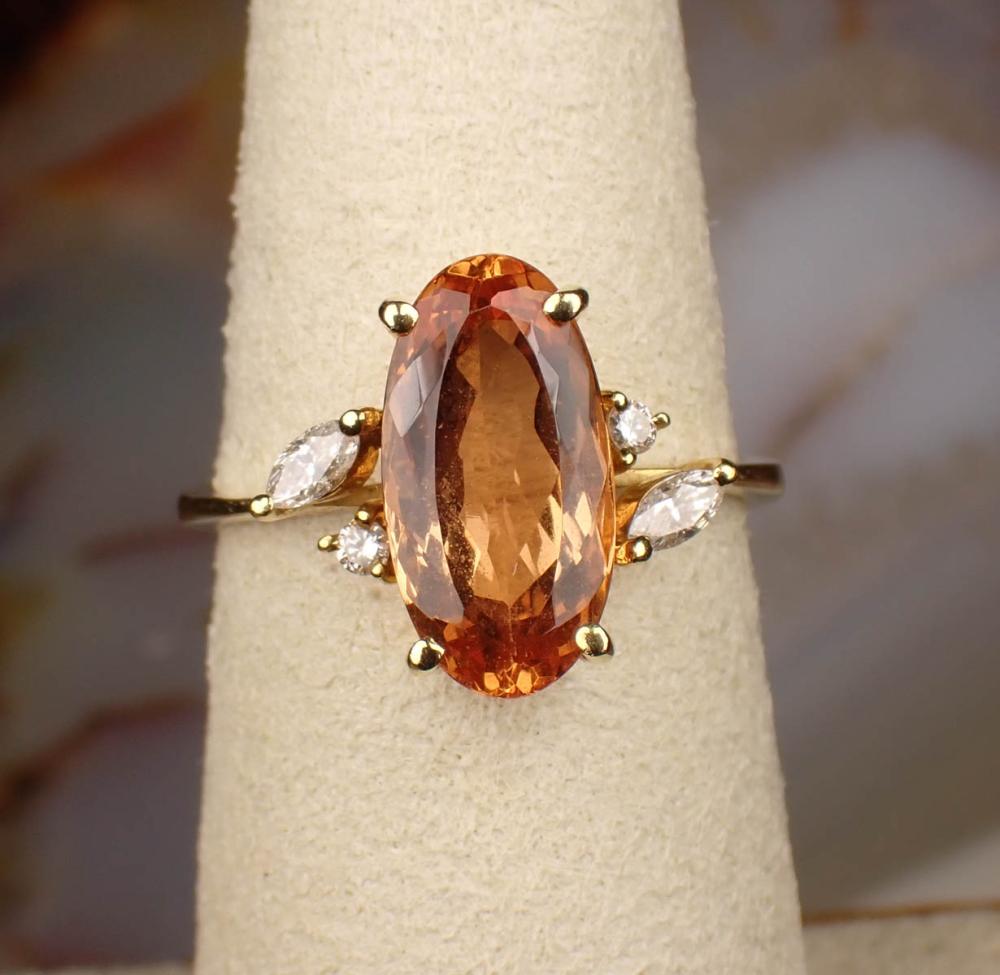 IMPERIAL TOPAZ, DIAMOND AND GOLD