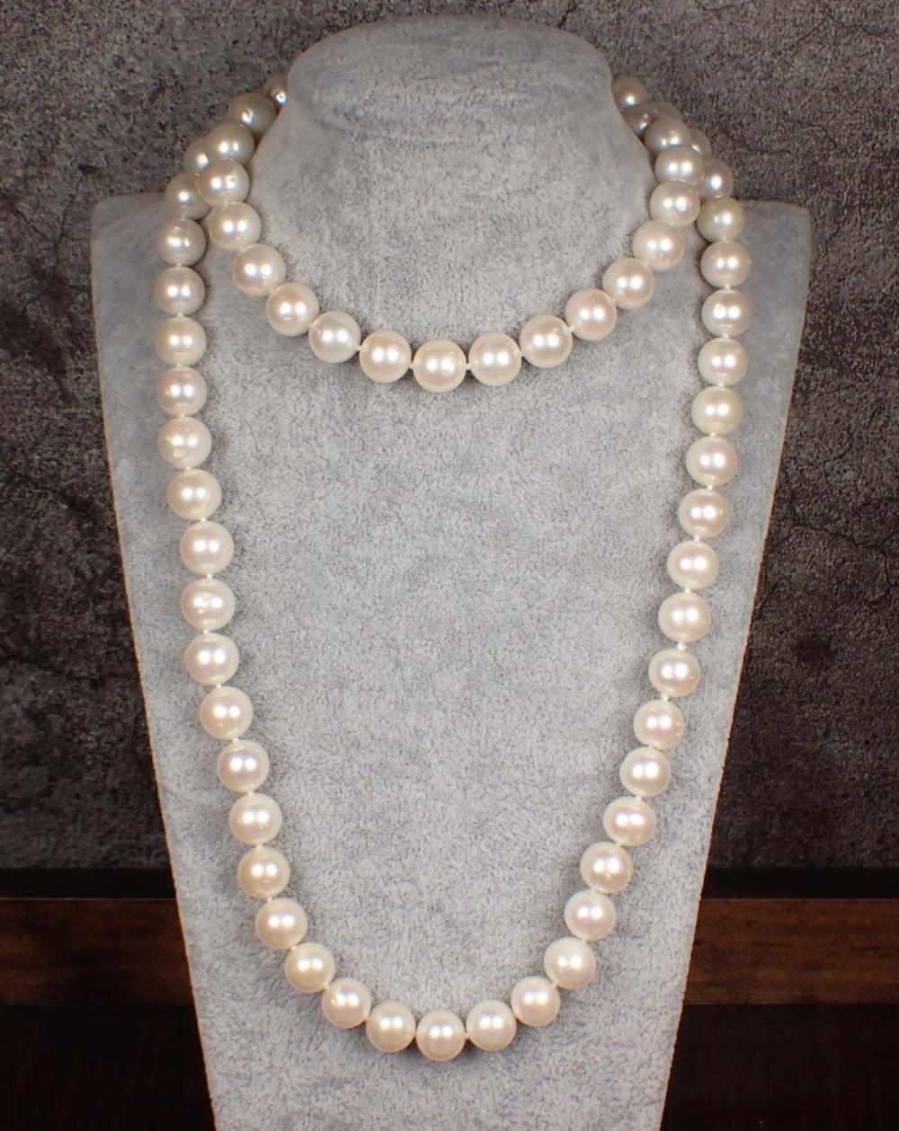 OPERA LENGTH WHITE PEARL NECKLACEOPERA
