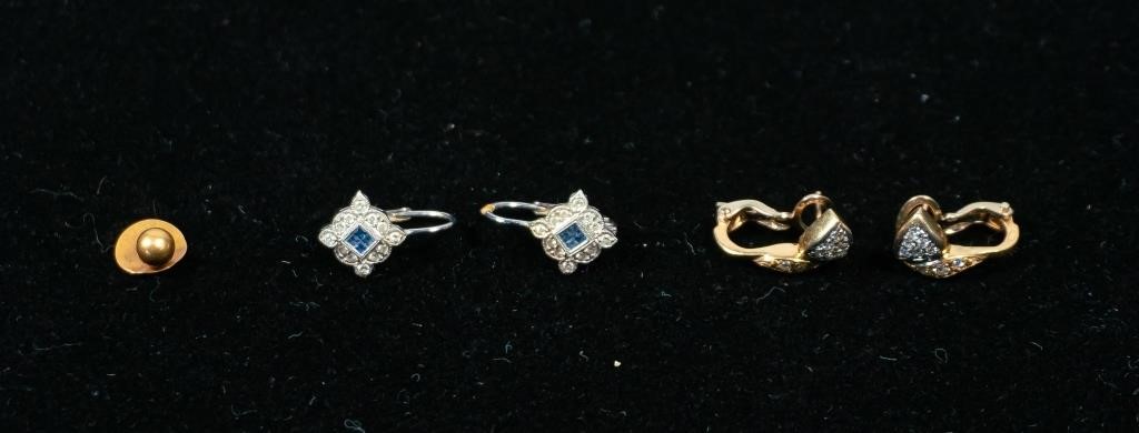 GROUPING OF GOLD AND DIAMOND EARRINGS18K 341df4