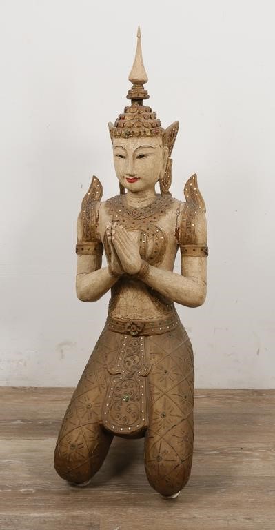 THAI THEPANOM GUARDIAN WOOD STATUEThai 341e14