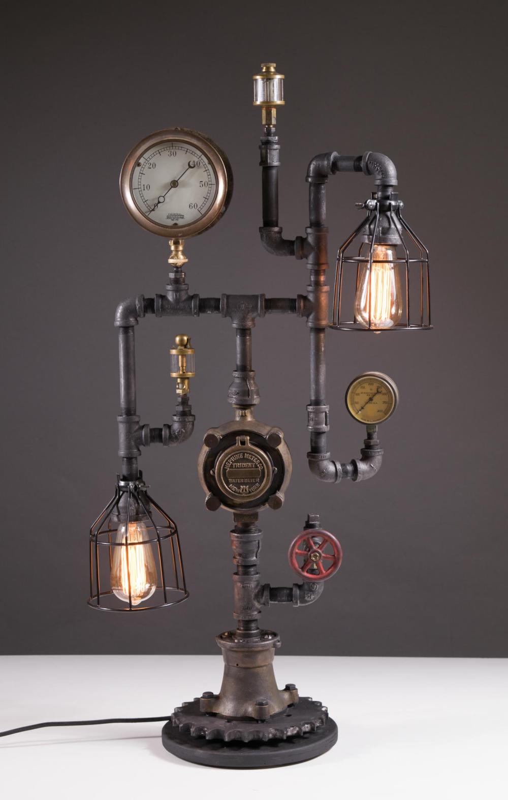 STEAMPUNK TABLE LAMP, GLENN SCHEUBREINSTEAMPUNK