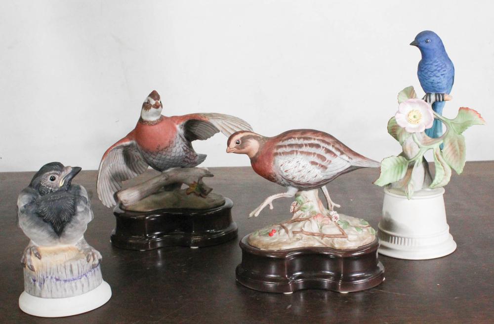 FOUR BOEHM PORCELAIN BISQUE FIGURAL