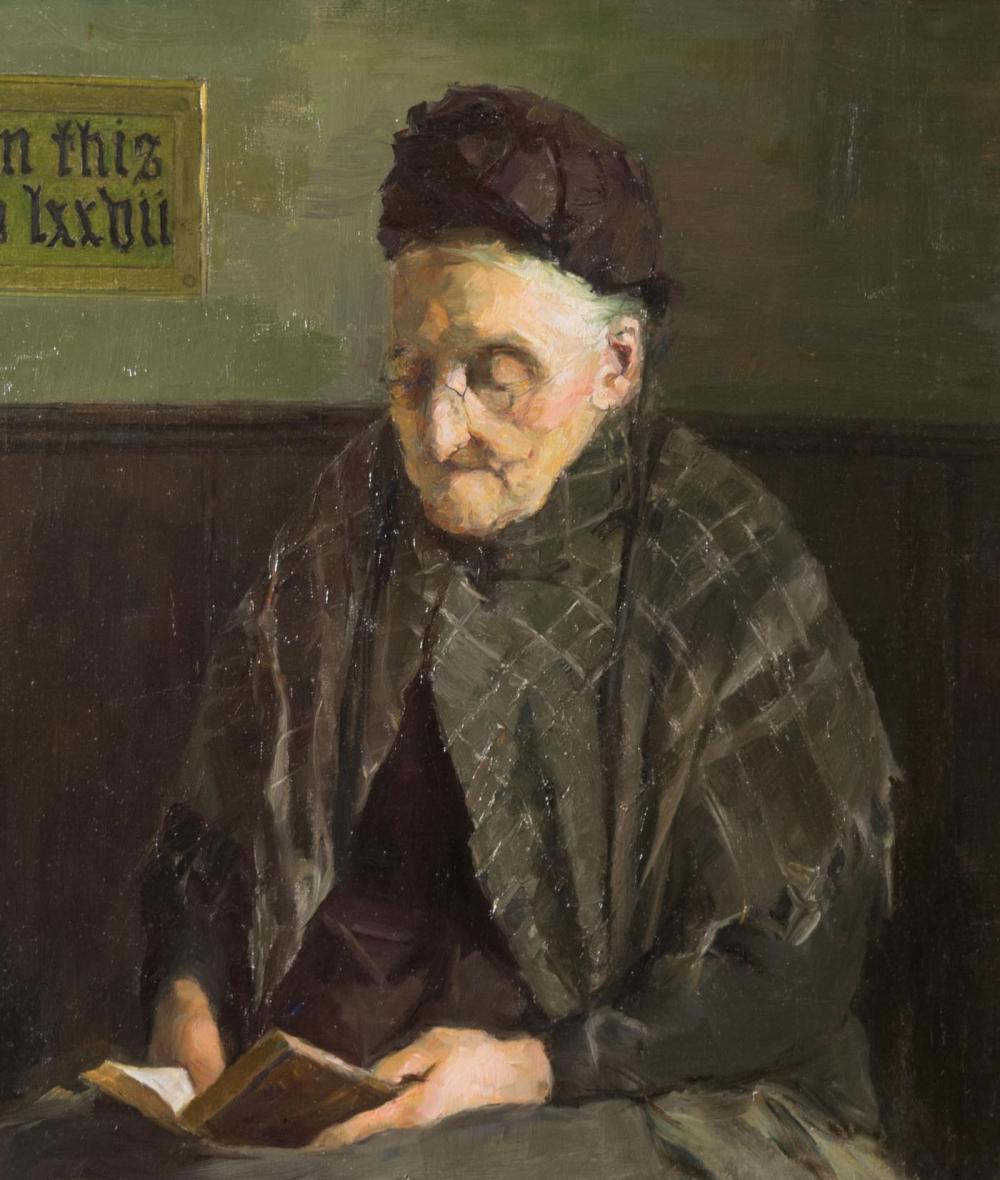 PORTRAIT OF AN ELDERLY WOMAN READINGPORTRAIT
