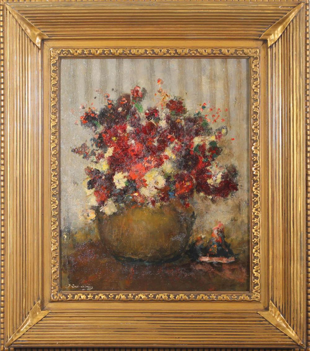 FLORAL STILL LIFE OIL ON BOARDFLORAL 341ec2