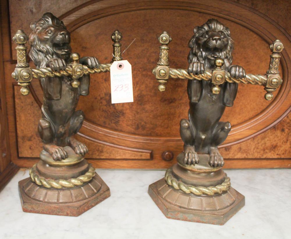 PAIR OF FIGURAL FIREPLACE CHENETSPAIR 341f37