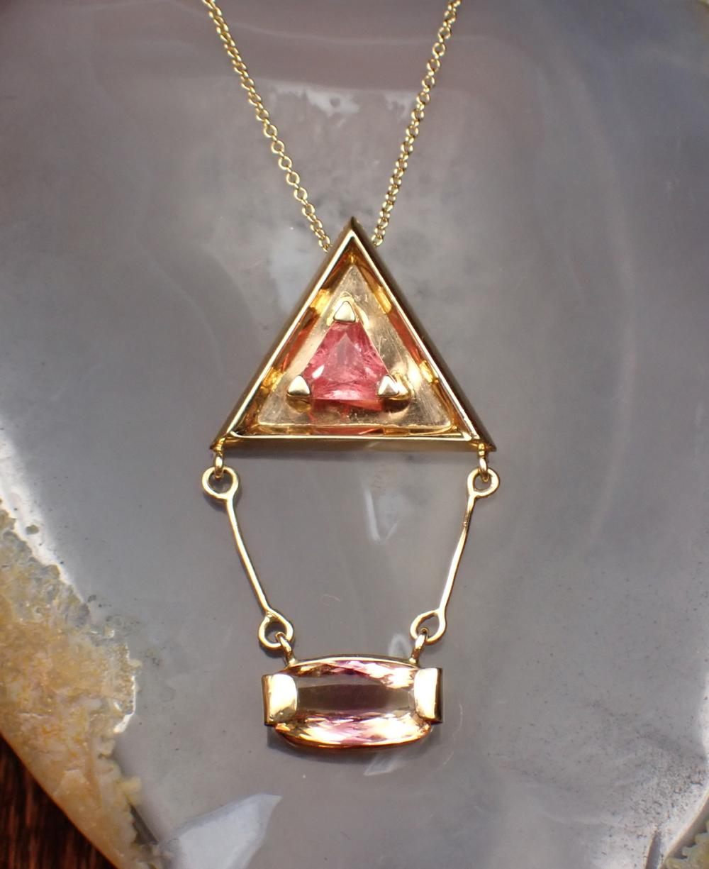 TOURMALINE AND BI COLOR TOPAZ PENDANT