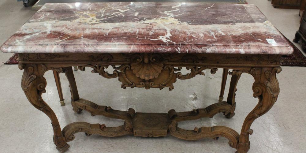 LOUIS XV STYLE MARBLE-TOP CONSOLE