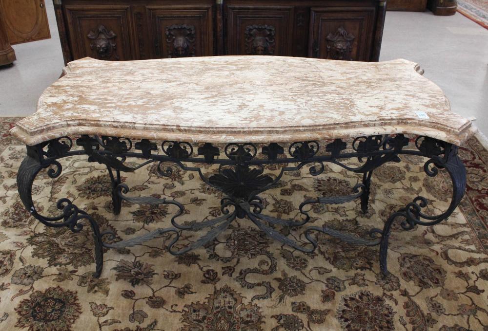 MARBLE TOP WROUGHT IRON CENTER 341fe0