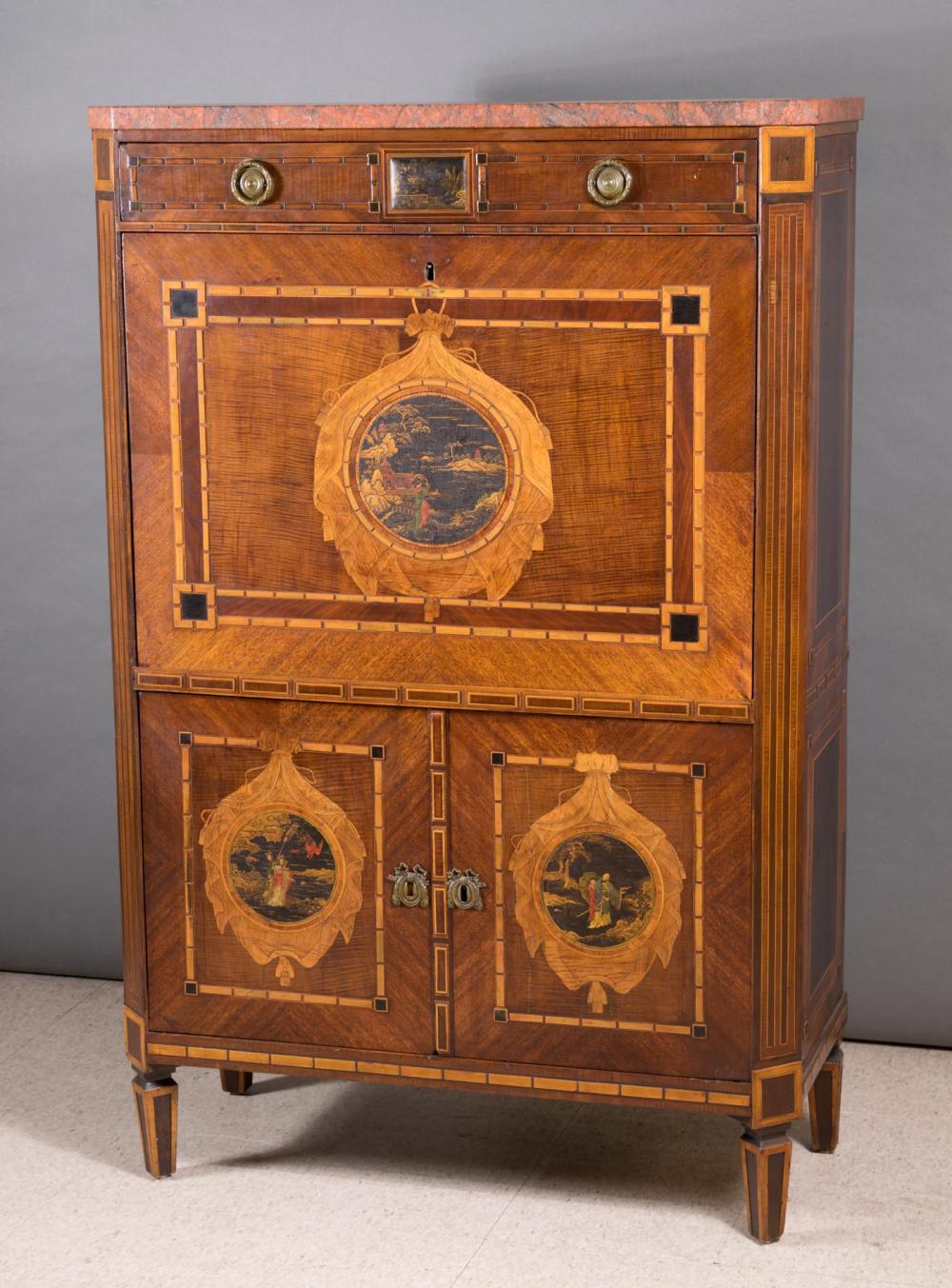 LOUIS XVI STYLE DROP-FRONT SECRETAIRE