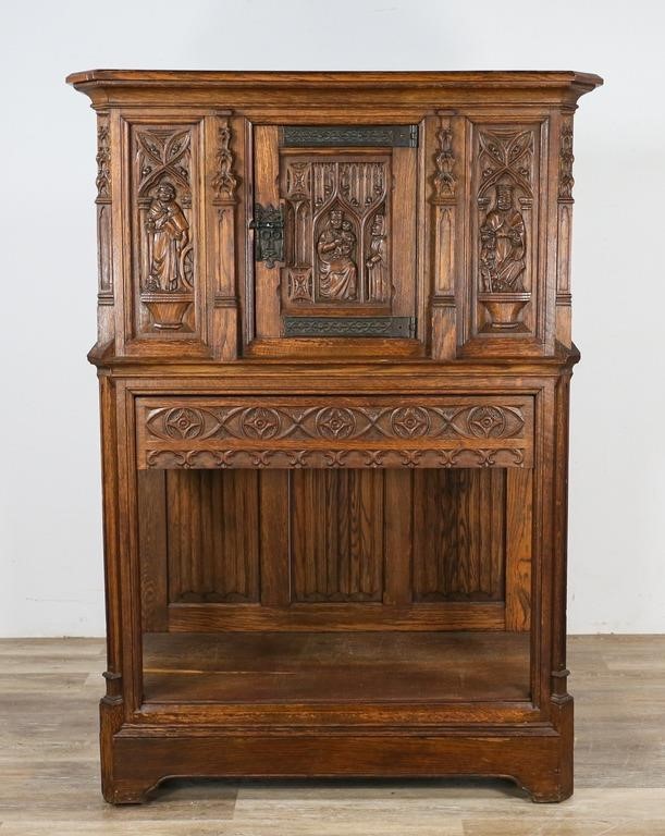 BELGIAN GOTHIC REVIVAL STYLE CARVED 342006