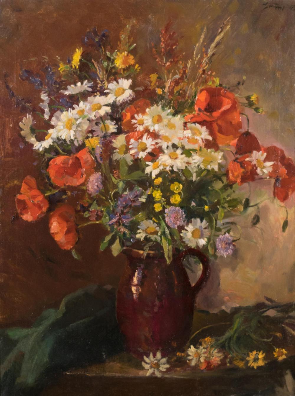 FLORAL STILL LIFE OIL ON CANVASFLORAL 34201b