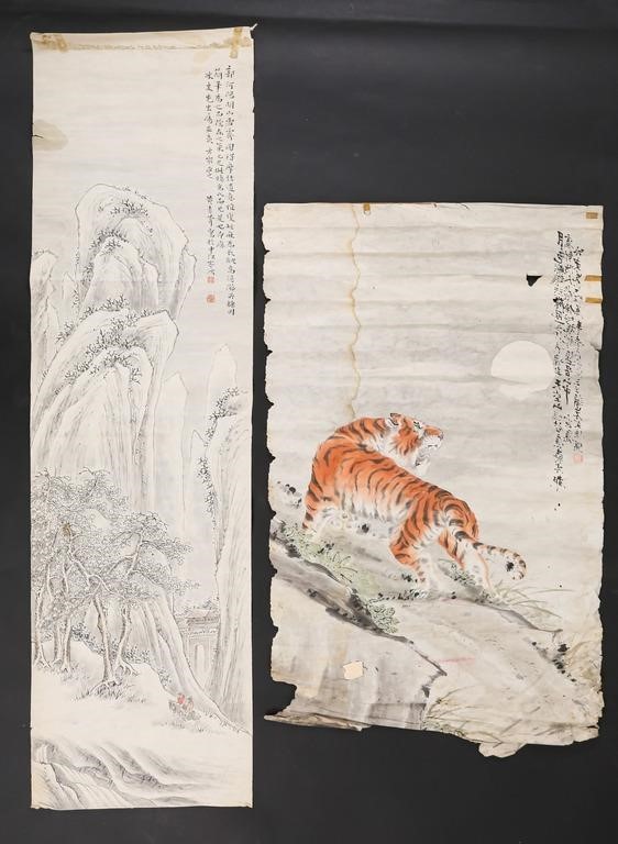 2 CHINESE INK PAINTING SCROLLS2 342109