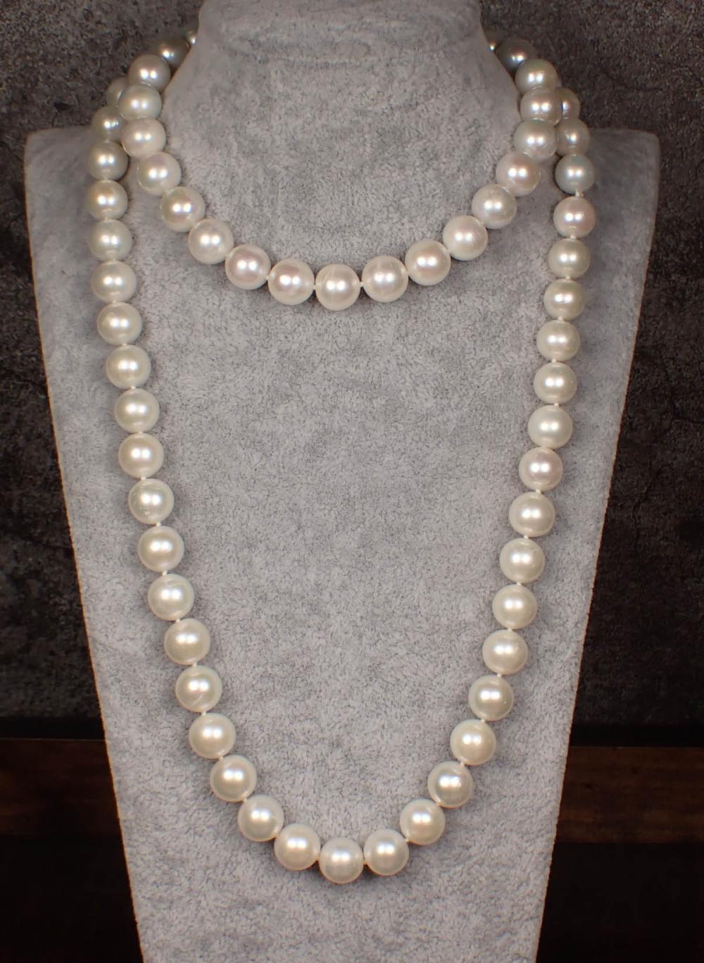 OPERA LENGTH WHITE PEARL NECKLACEOPERA 34210a