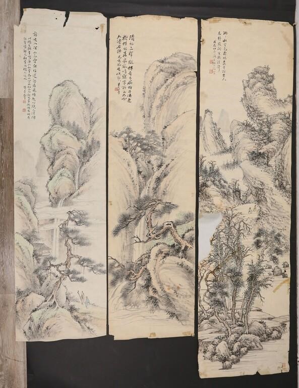 3 CHINESE LANDSCAPE SCROLLS3 Chinese 34210b