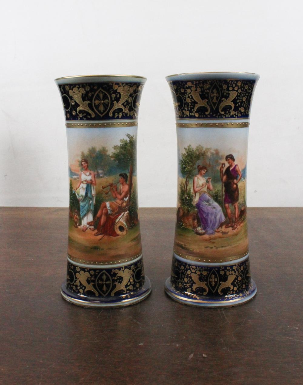 PAIR OF ROYAL VIENNA STYLE PORCELAIN