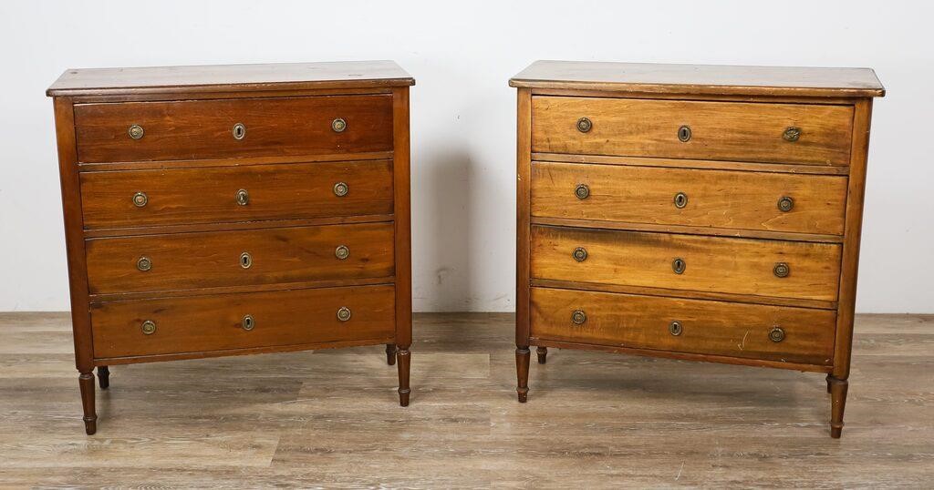 PAIR OF SHERATON STYLE CHESTS OF