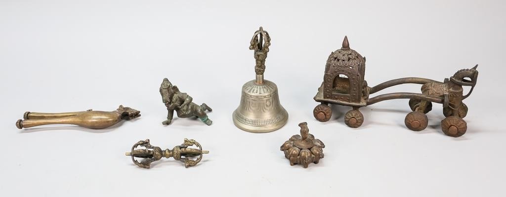 GROUPING OF 6 CAST METAL ETHNOGRAPHIC 3421fb