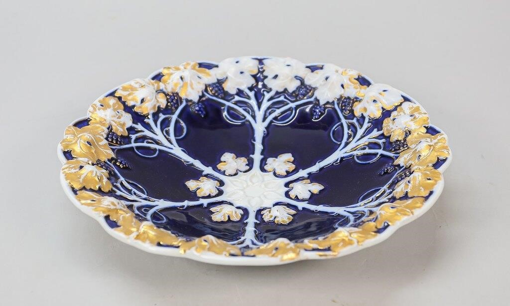 MEISSEN COBALT GILT LEAF MOTIF 342238