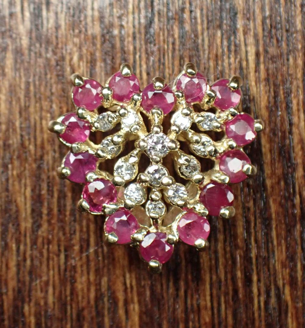 RUBY DIAMOND AND GOLD SLIDER PENDANTRUBY  3422c4