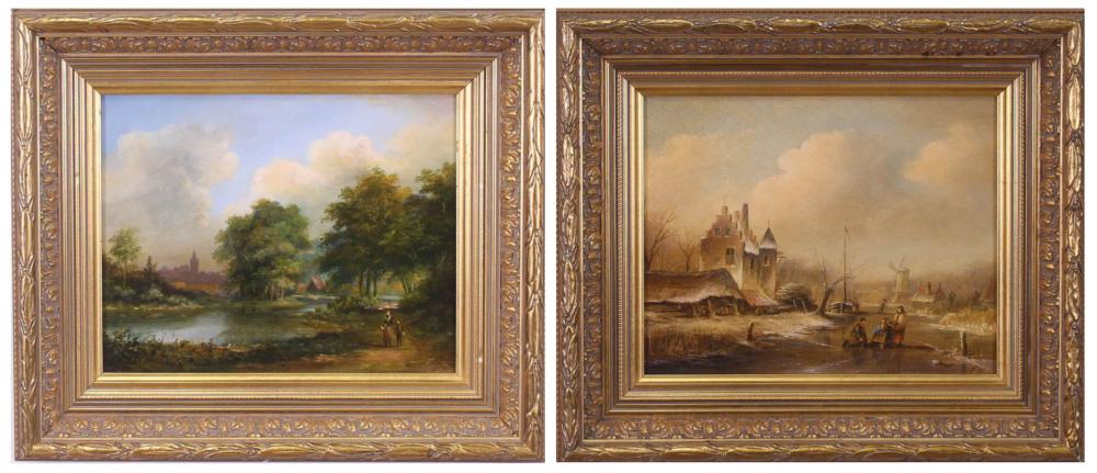 TWO EUROPEAN RIVER LANDSCAPES, OILS