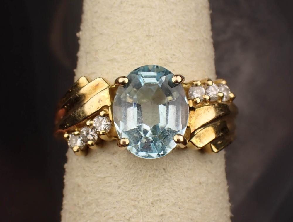 BLUE TOPAZ, DIAMOND AND FOURTEEN