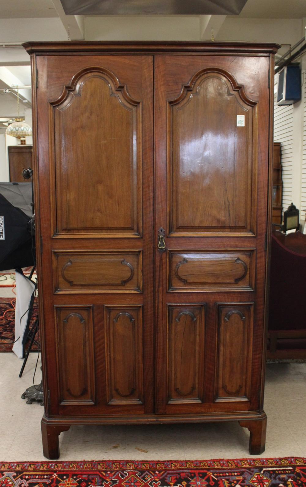 GEORGE III STYLE DOUBLE-DOOR WALNUT