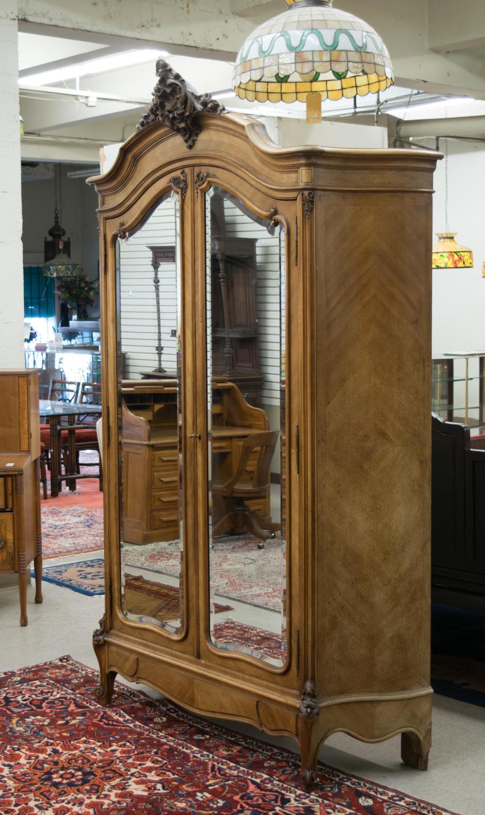 LOUIS XV STYLE DOUBLE-DOOR WALNUT