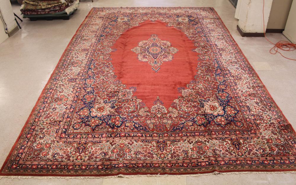 SEMI ANTIQUE PERSIAN SAROUK CARPETSEMI ANTIQUE 3423cb