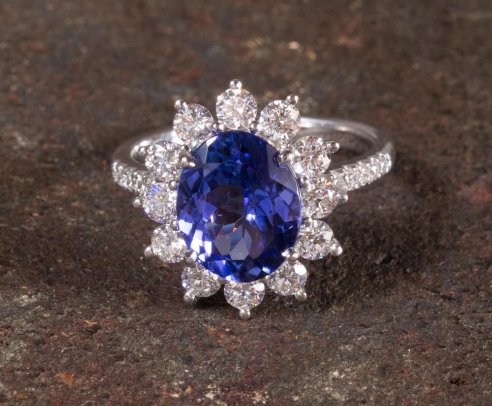 TANZANITE, DIAMOND AND FOURTEEN