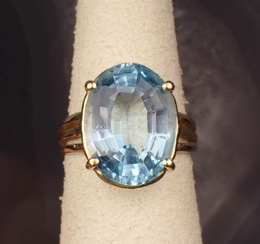 BLUE TOPAZ AND FOURTEEN KARAT GOLD 342414