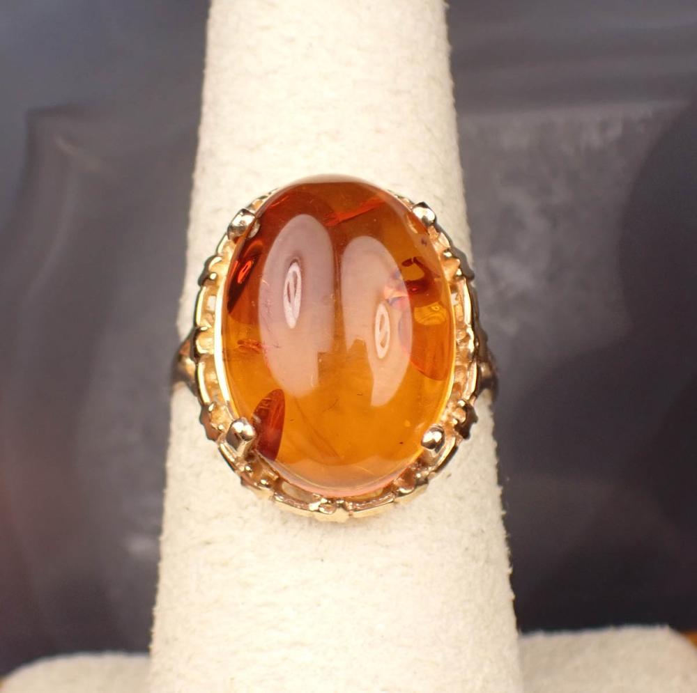 BALTIC AMBER AND YELLOW GOLD RINGBALTIC 342416