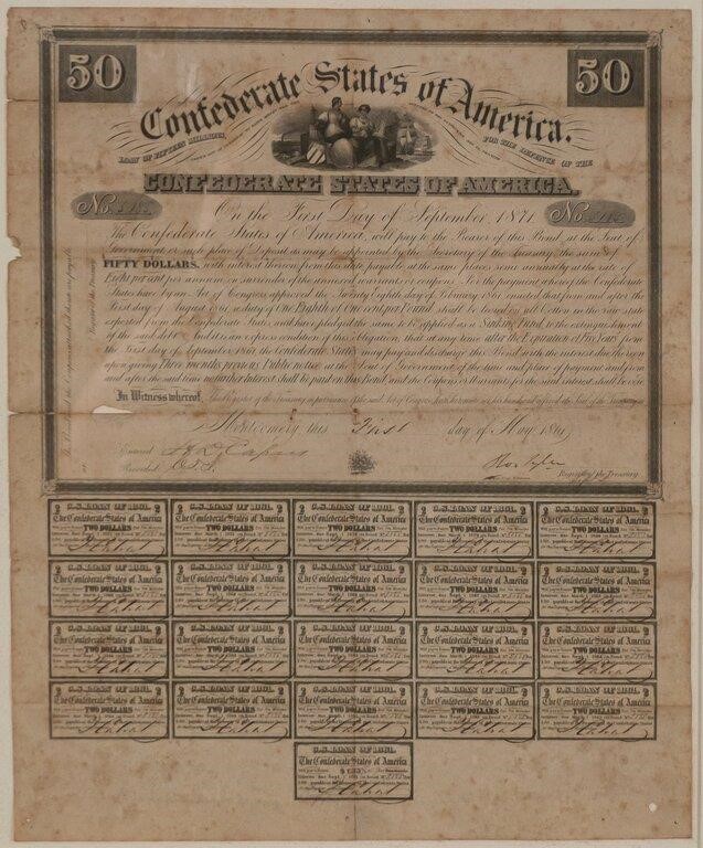 CONFEDERATE STATES OF AMERICA $50 BONDConfederate