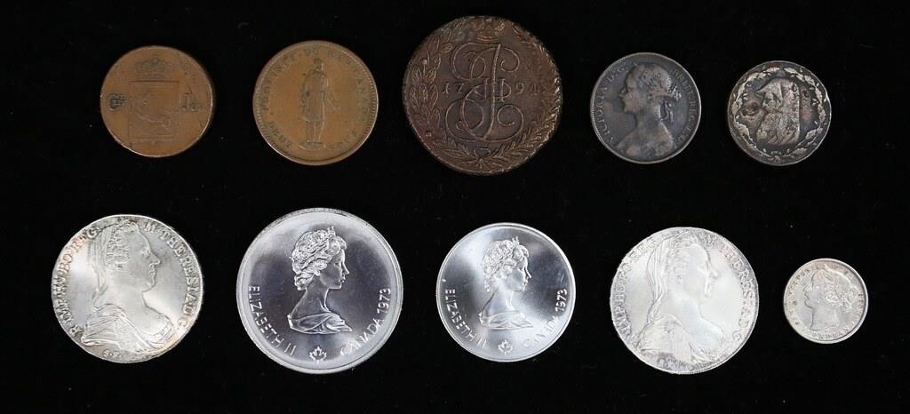 GROUPING OF WORLD COINS SOME STERLINGUnited 342436