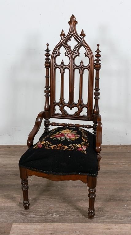 VICTORIAN GOTHIC REVIVAL CHAIRVictorian