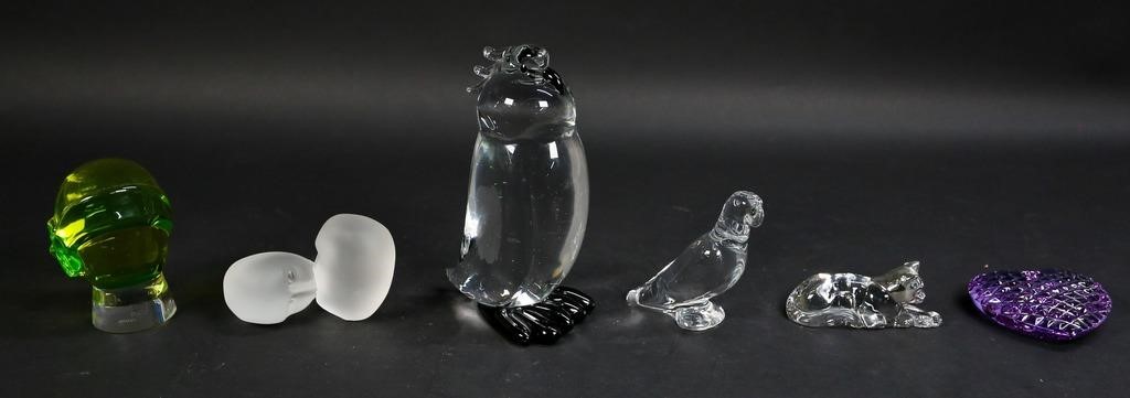 6 ART GLASS SCULPTURES6 art glass 34245b