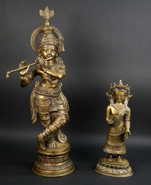 2 BRASS RELIGIOUS SCULPTURES2 brass 34246c