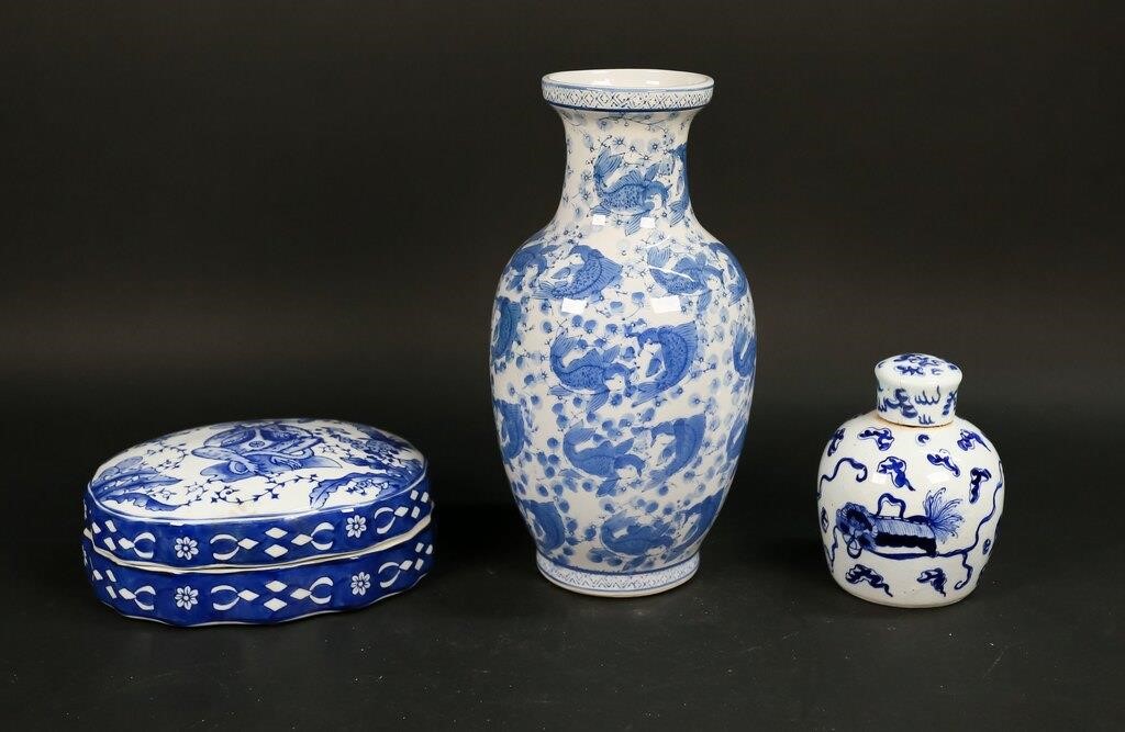 3 PIECES BLUE WHITE CHINESE PORCELAIN3 34246e