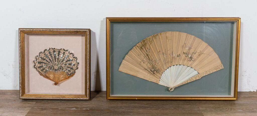 2 FRAMED FANS2 fans in shadowbox 342475