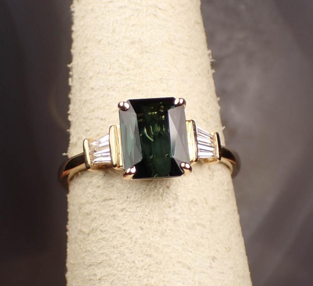 GREEN TOURMALINE DIAMOND AND GOLD 342501